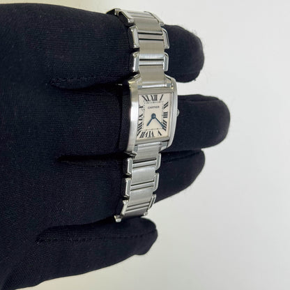 Cartier Tank Stainless Steel 20mm Ivory Dial Watch Ref# W51008Q3 - Happy Jewelers Fine Jewelry Lifetime Warranty