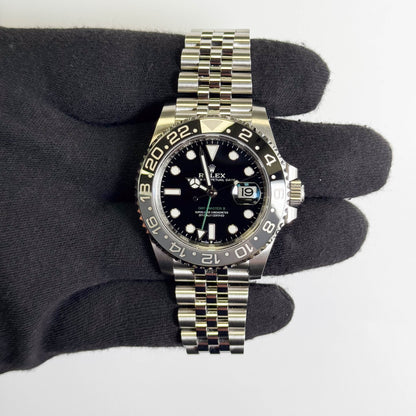 Rolex GMT-Master II 40mm Black Dial Watch Ref# 126710GRNR