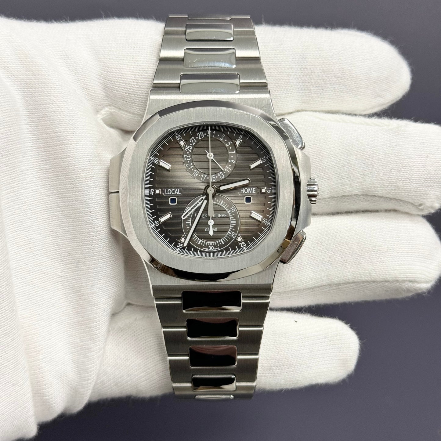 Patek Philippe Nautilus 40.5mm Gray Dial Watch Ref# 5990/1A-001