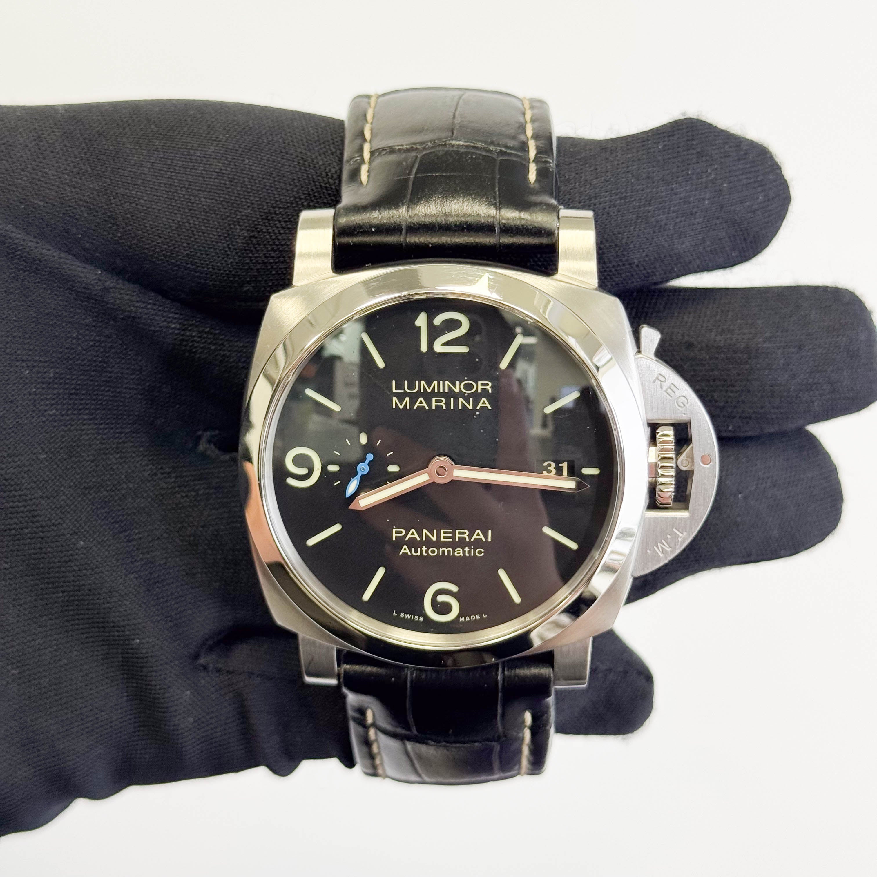 Panerai Luminor Marina 44mm Black Dial Watch Ref# PAM01312 - Happy Jewelers Fine Jewelry Lifetime Warranty