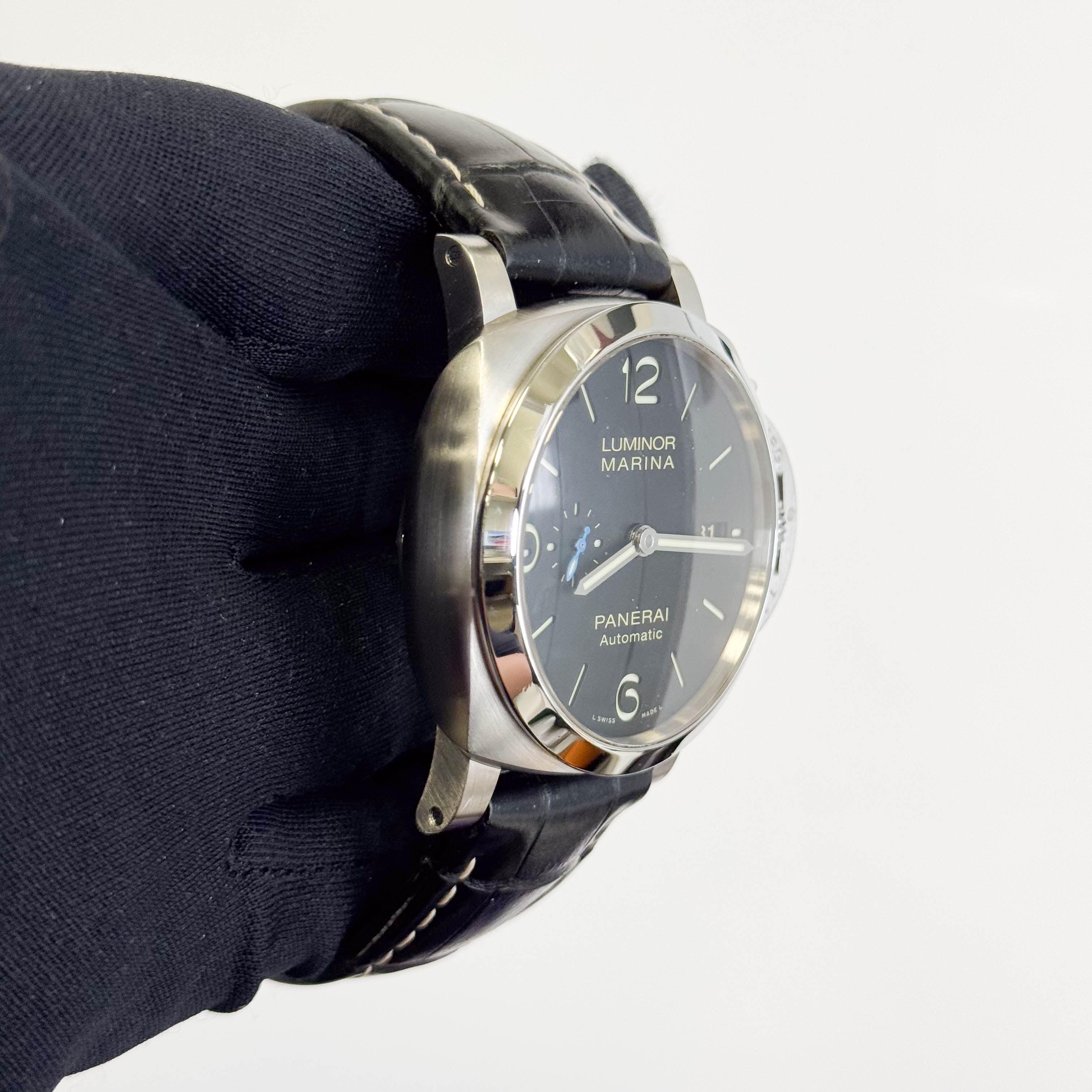 Panerai Luminor Marina 44mm Black Dial Watch Ref# PAM01312 - Happy Jewelers Fine Jewelry Lifetime Warranty