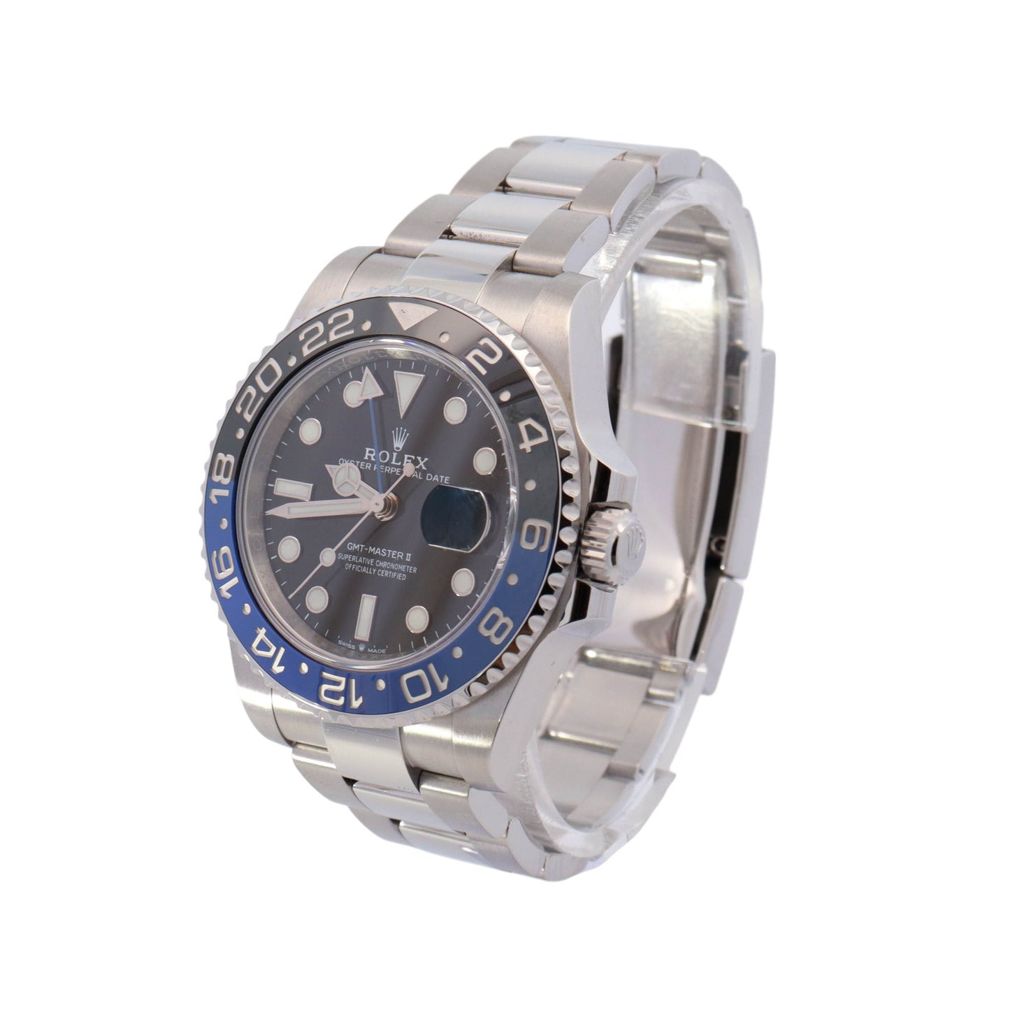 Rolex GMT Master II "Batman" Stainless Steel 40mm Black Dot Dial Watch Reference #: 126710BLNR