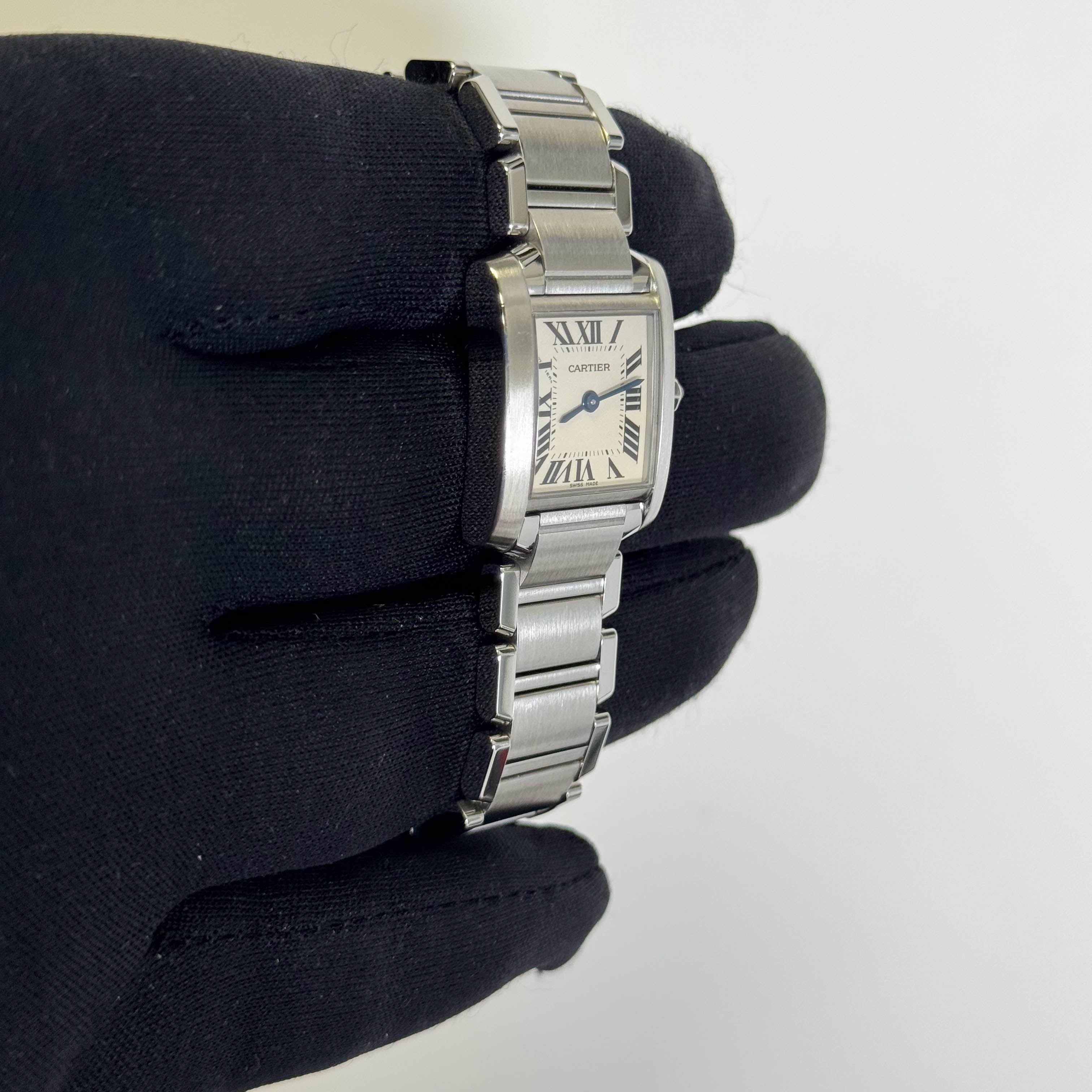 Cartier Tank Stainless Steel 20mm Ivory Dial Watch Ref# W51008Q3 - Happy Jewelers Fine Jewelry Lifetime Warranty