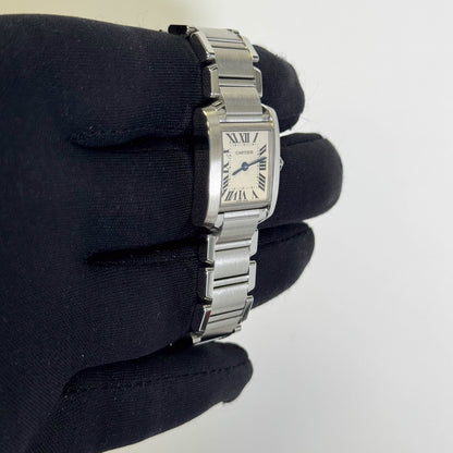 Cartier Tank Stainless Steel 20mm Ivory Dial Watch Ref# W51008Q3 - Happy Jewelers Fine Jewelry Lifetime Warranty