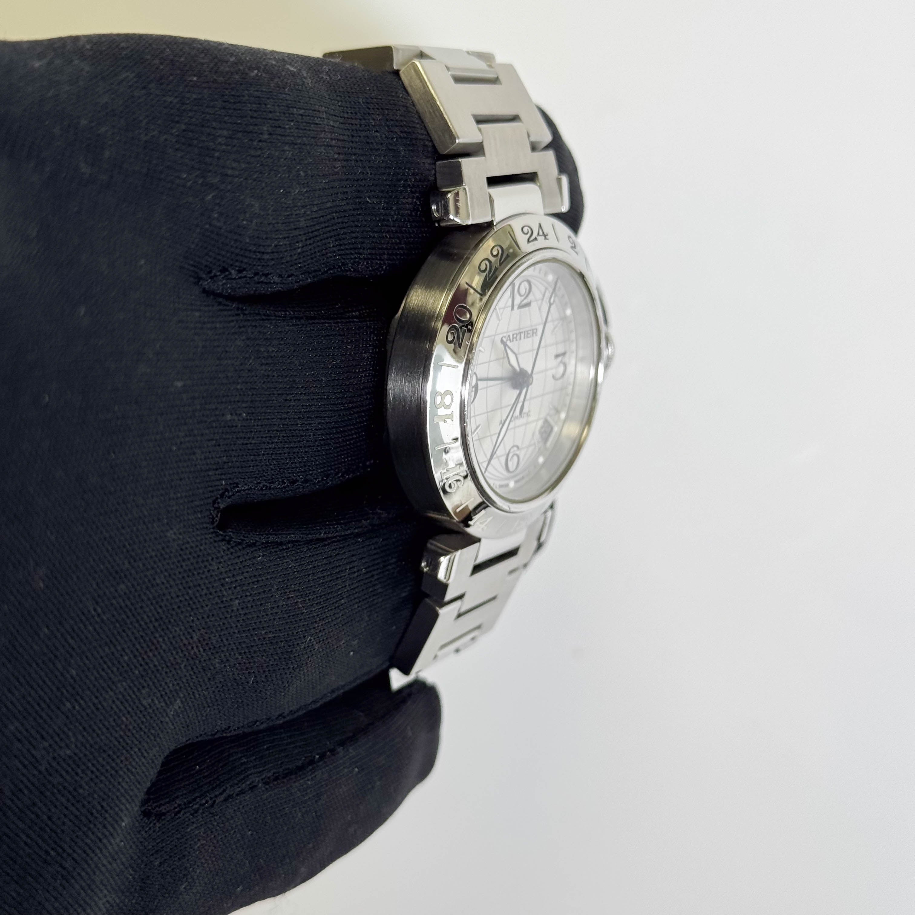 Cartier Pasha C Dual Time 35mm Silver Dial Watch Ref# W31029M7 - Happy Jewelers Fine Jewelry Lifetime Warranty