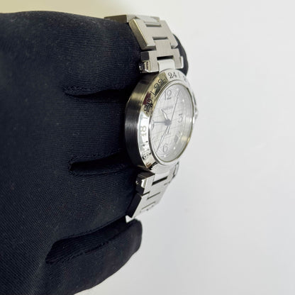 Cartier Pasha C Dual Time 35mm Silver Dial Watch Ref# W31029M7 - Happy Jewelers Fine Jewelry Lifetime Warranty