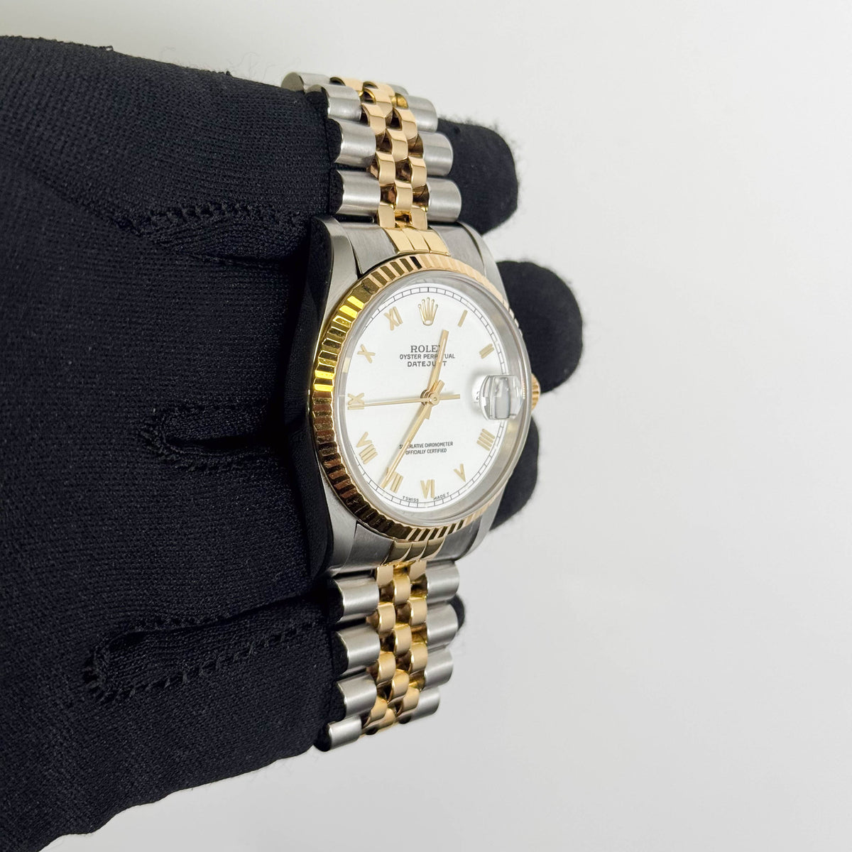 Rolex Datejust 36mm White Roman Dial Watch Ref# 16233 - Happy Jewelers Fine Jewelry Lifetime Warranty