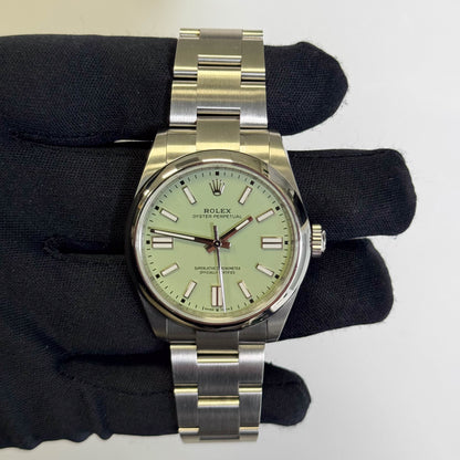 Rolex Oyster Perpetual 41mm Pistachio Dial Watch Ref# 134300 - Happy Jewelers Fine Jewelry Lifetime Warranty