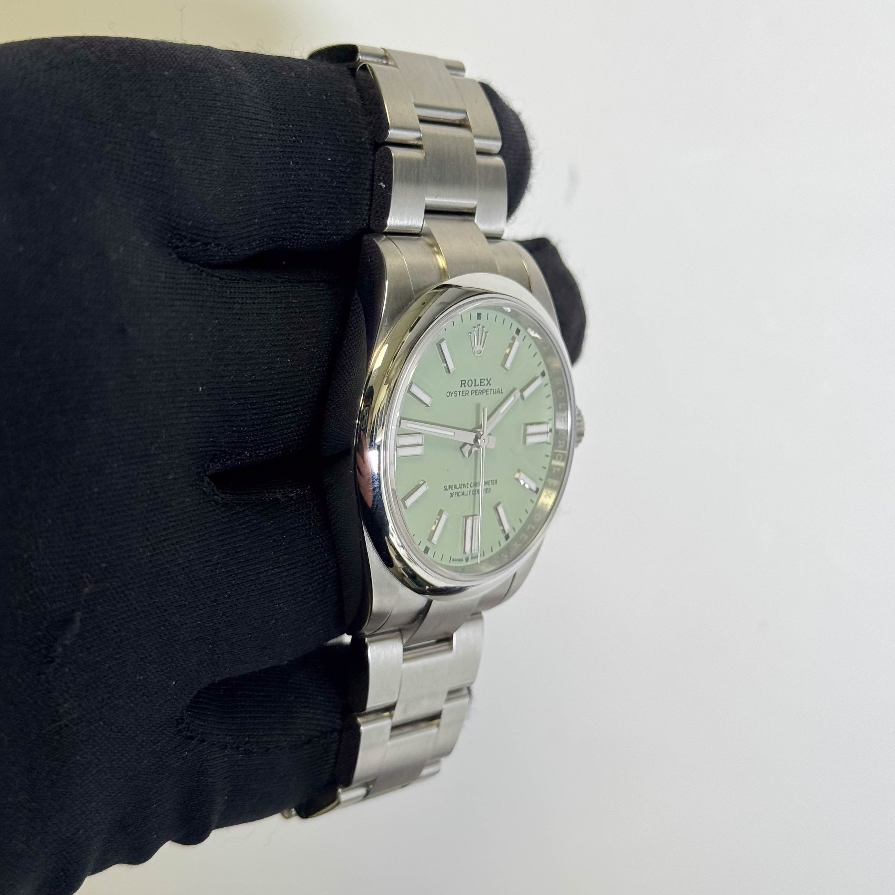 Rolex Oyster Perpetual 41mm Pistachio Dial Watch Ref# 134300