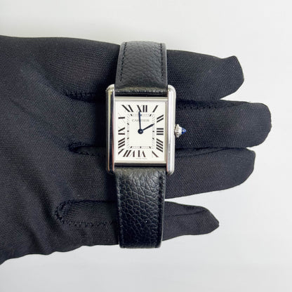 Cartier Tank Must Large 33.7 mm x 25.5 mm Silver Dial Watch Ref# WSTA0109