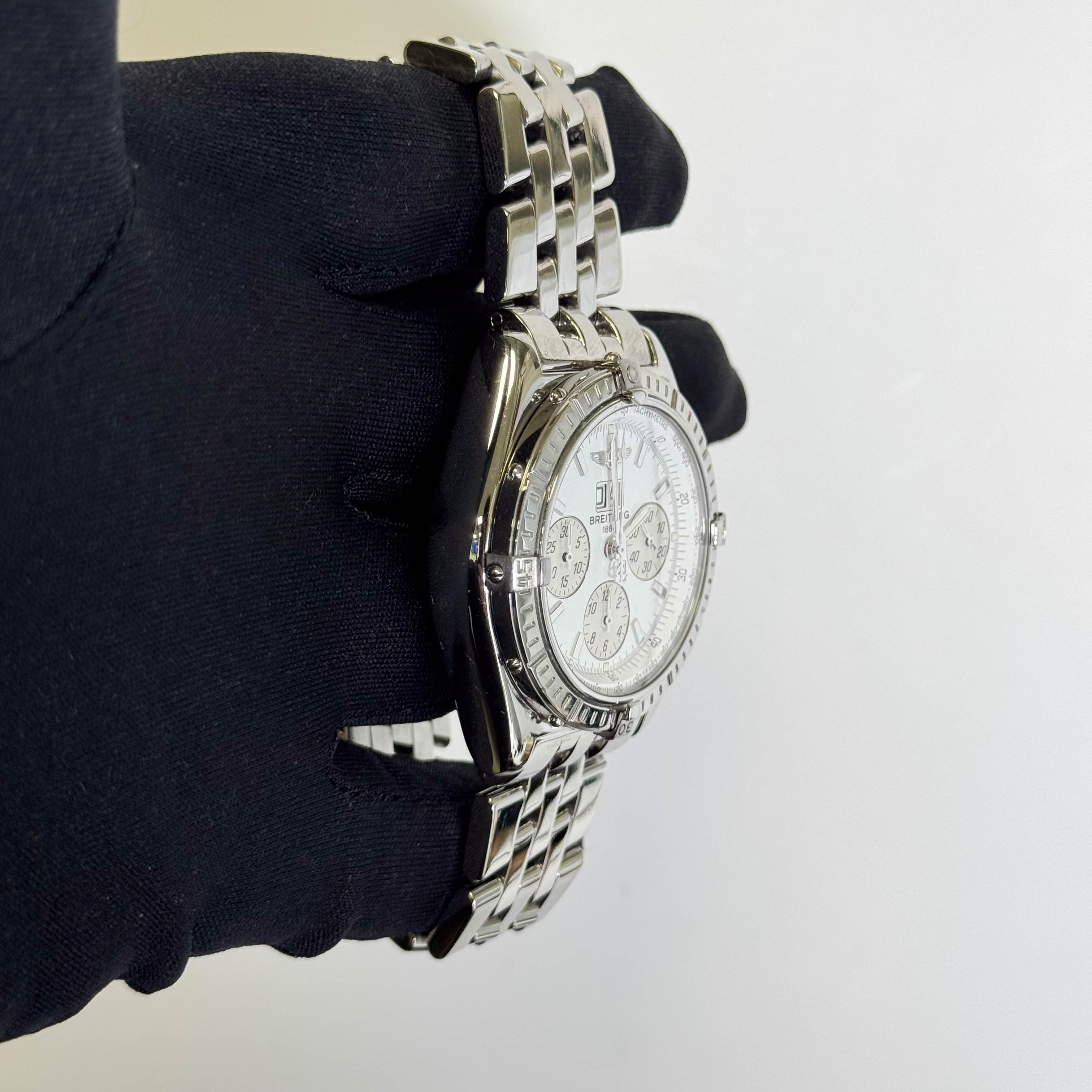 Breitling Crosswind 44mm White Dial Watch Ref# A44355 - Happy Jewelers Fine Jewelry Lifetime Warranty