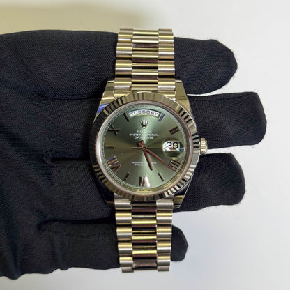 Rolex Day-Date 40mm Olive Dial Watch Ref# 228239