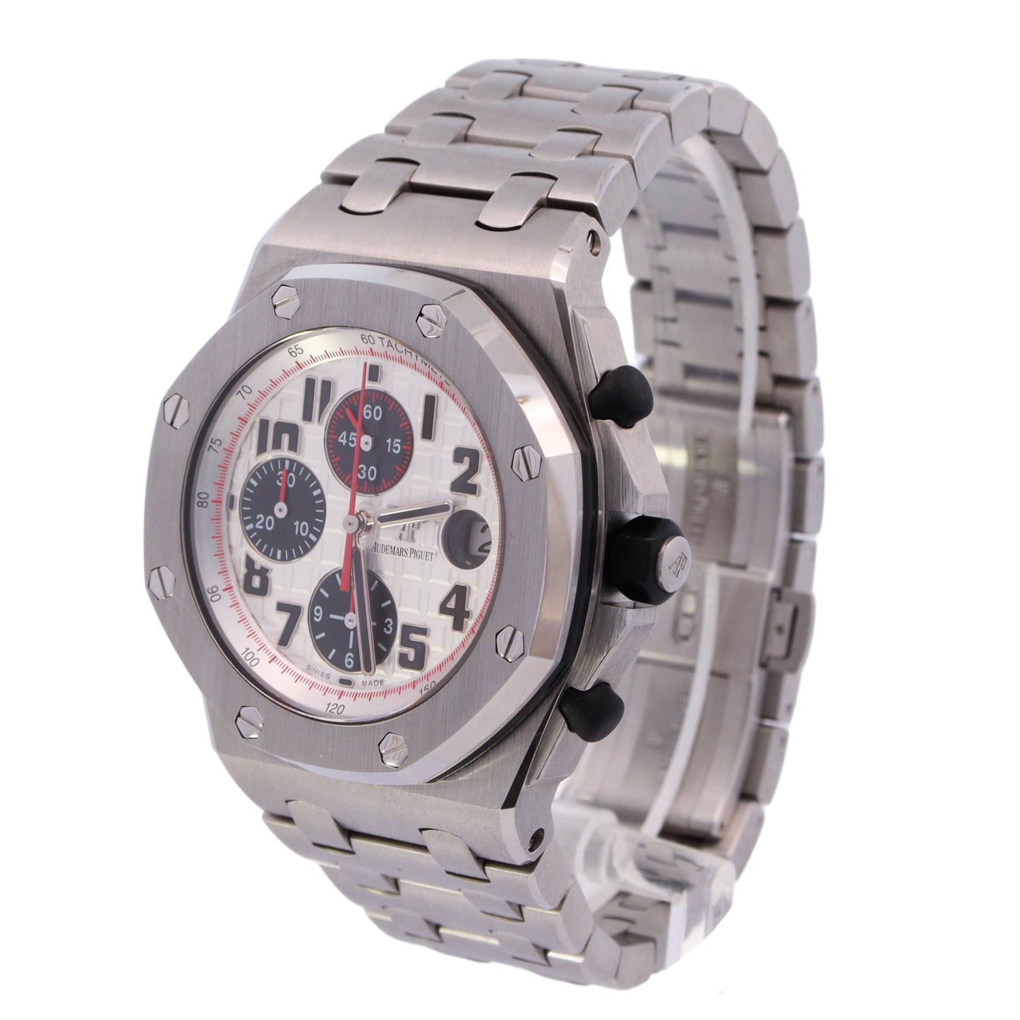 Audemars Piguet Royal Oak Offshore Stainless Steel 42mm White Chronograph Dial Watch Reference# 26170ST.OO.1000ST.01 - Happy Jewelers Fine Jewelry Lifetime Warranty