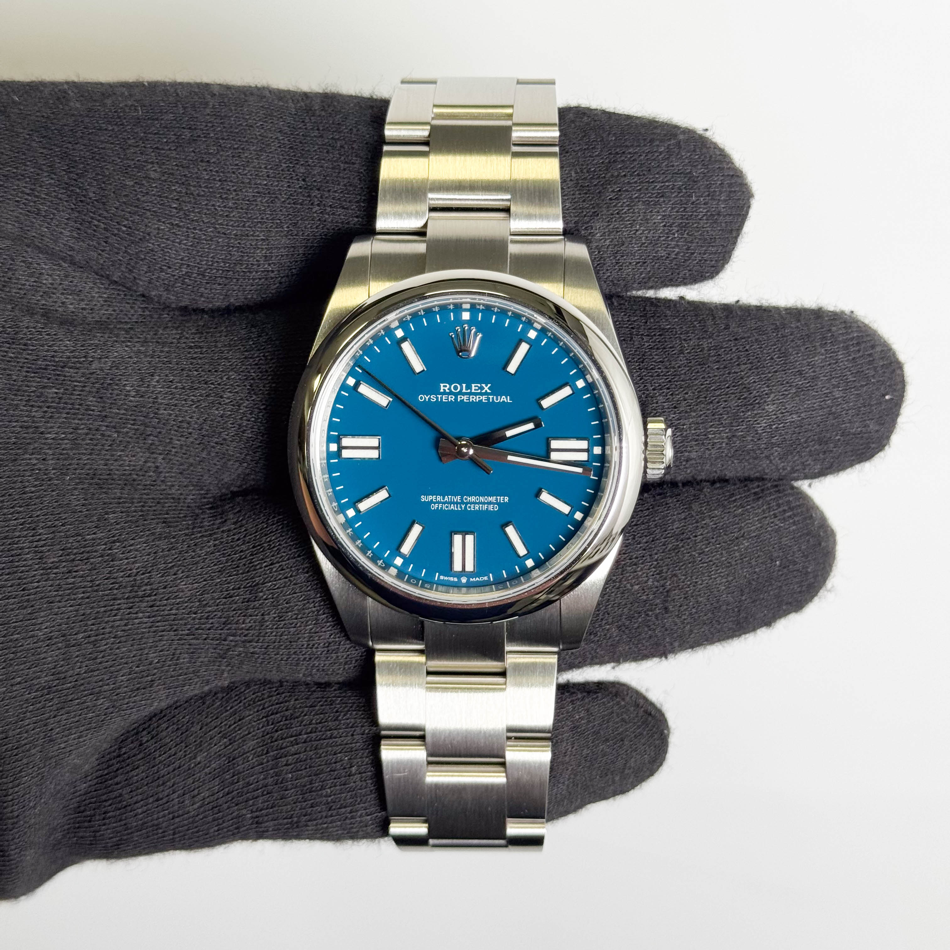 Rolex Oyster Perpetual 41mm Blue Dial Watch Ref# 134300