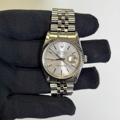 Rolex Datejust 36mm Silver Dial Watch Ref# 16234