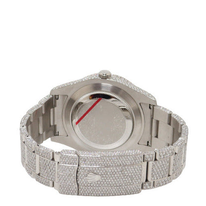 Rolex Men's Datejust Iced Out Stainless Steel 41mm Pave Roman Dial Watch Reference# 116300 - Happy Jewelers Fine Jewelry Lifetime Warranty