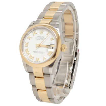 Rolex Ladies Datejust Two-Tone Yellow Gold & Steel 31mm White Roman Dial Watch Referene# 278243 - Happy Jewelers Fine Jewelry Lifetime Warranty