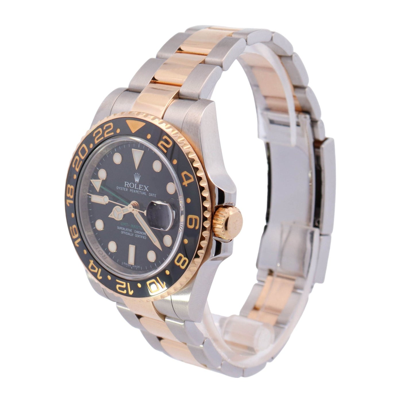 Rolex GMT Master II Two Tone Stainless Steel and Yellow Gold 40mm Black Dot Dial Watch  Reference# 116713LN - Happy Jewelers Fine Jewelry Lifetime Warranty