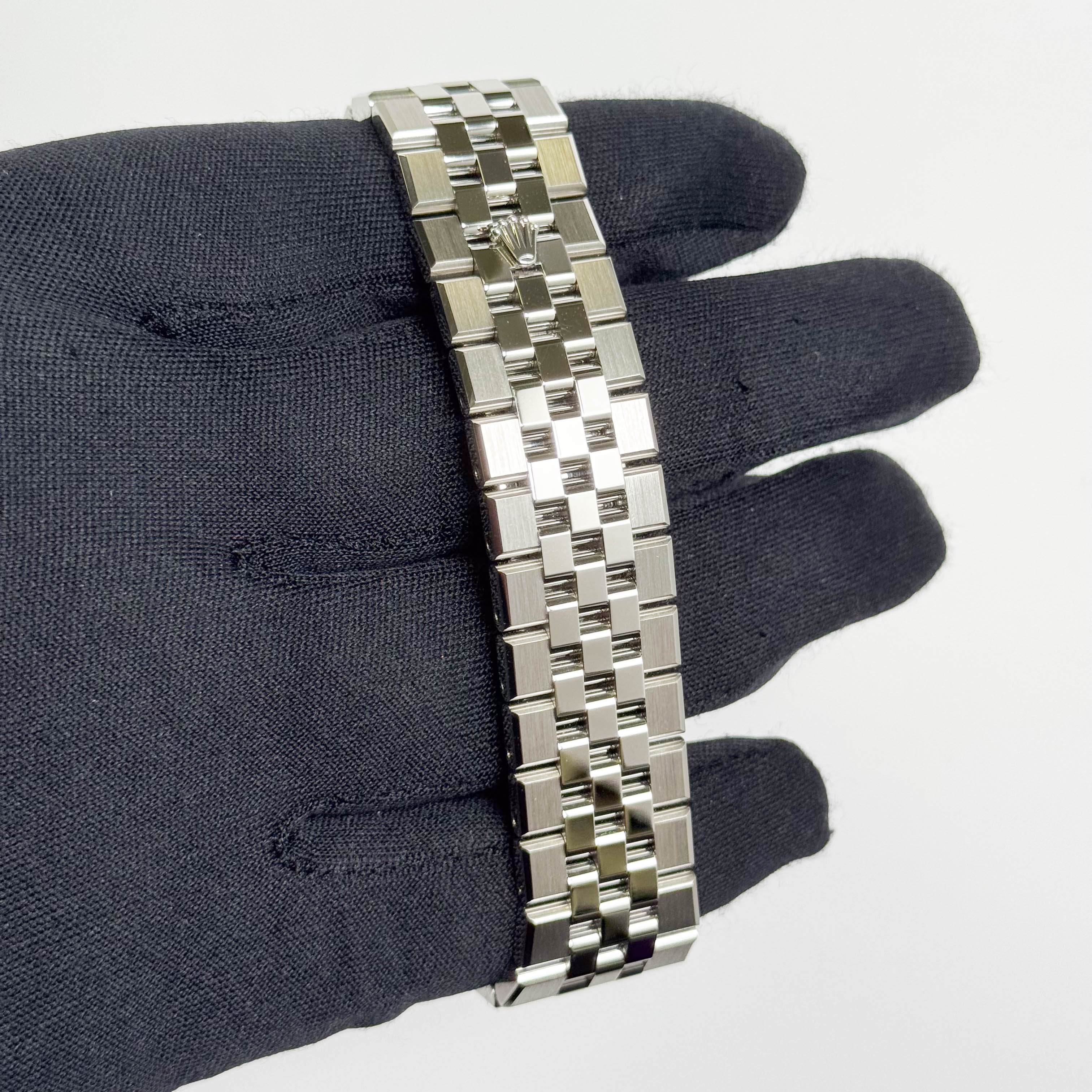 Rolex Land-Dweller Platinum 40mm Ice Blue Honeycomb Dial Watch Ref# 127336 - Happy Jewelers Fine Jewelry Lifetime Warranty