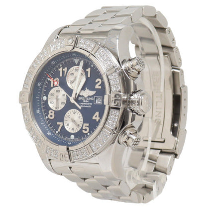 Breitling Men's Super Avenger Stainless Steel 48mm Blue Chronograph Dial Watch Reference# A13370 - Happy Jewelers Fine Jewelry Lifetime Warranty