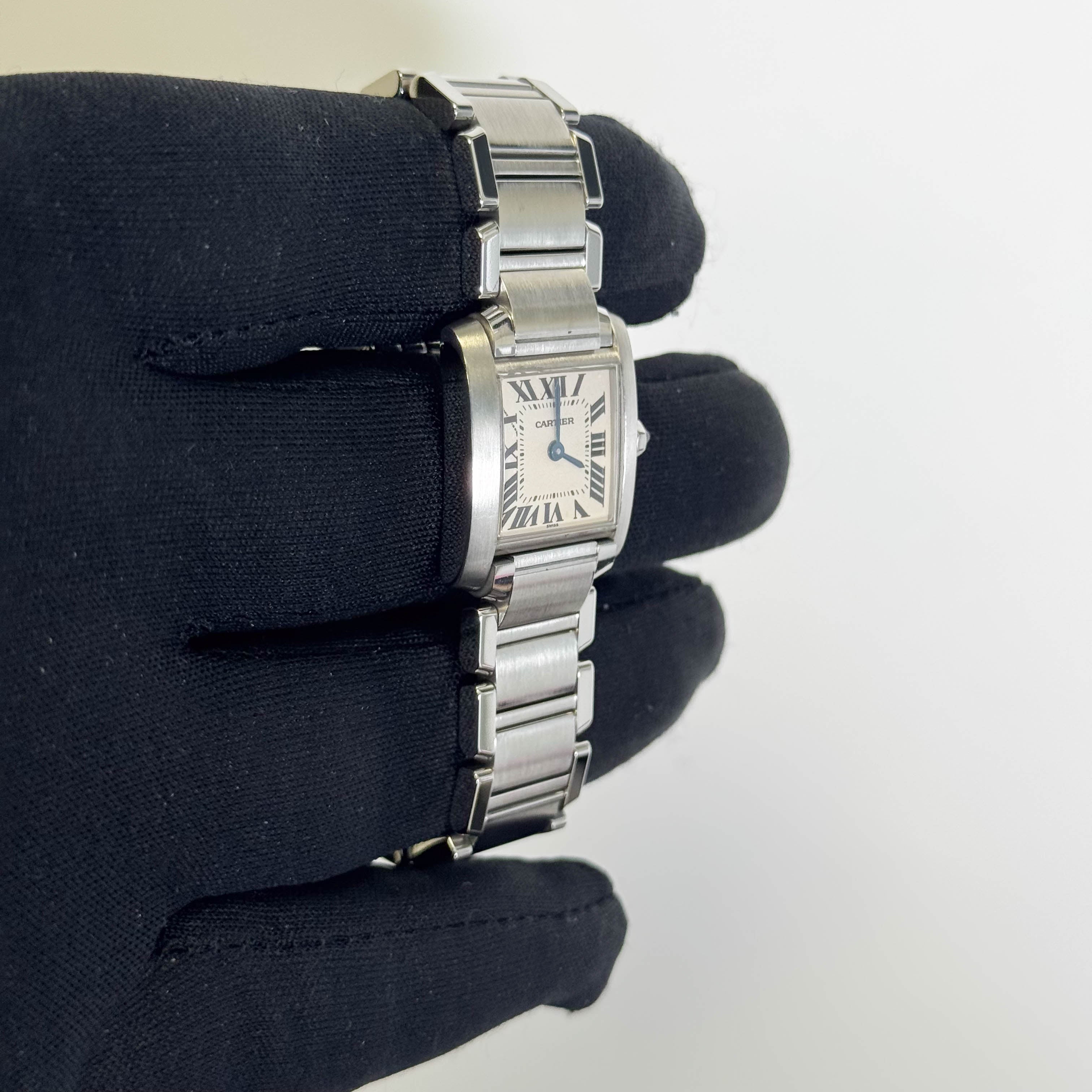 Cartier Tank Stainless Steel 20mm Ivory Dial Watch Ref# W51008Q3 - Happy Jewelers Fine Jewelry Lifetime Warranty