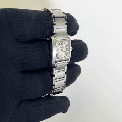 Cartier Tank Stainless Steel 20mm Ivory Dial Watch Ref# W51008Q3 - Happy Jewelers Fine Jewelry Lifetime Warranty