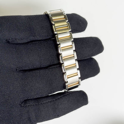 Cartier Tank Two-Tone Yellow Gold & Steel 25x20mm White Dial Watch Ref# W51007Q4 - Happy Jewelers Fine Jewelry Lifetime Warranty