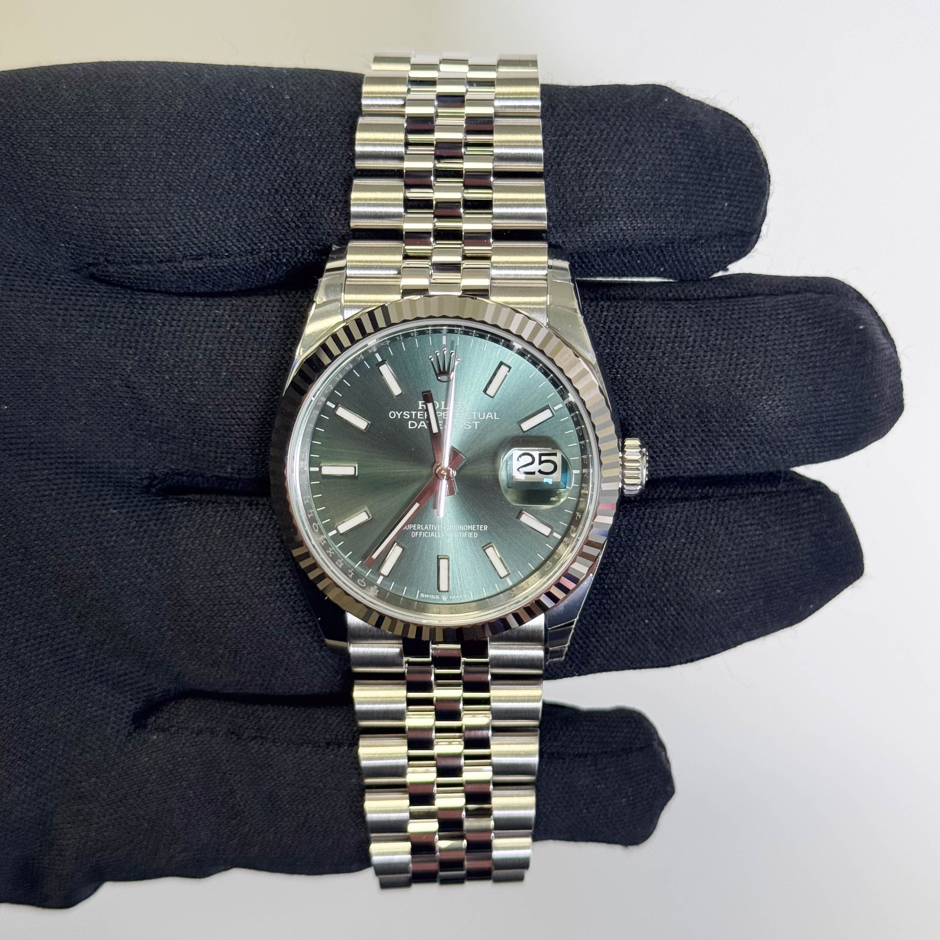 Rolex Datejust 36mm Mint Green Dial Watch Ref# 126234 - Happy Jewelers Fine Jewelry Lifetime Warranty