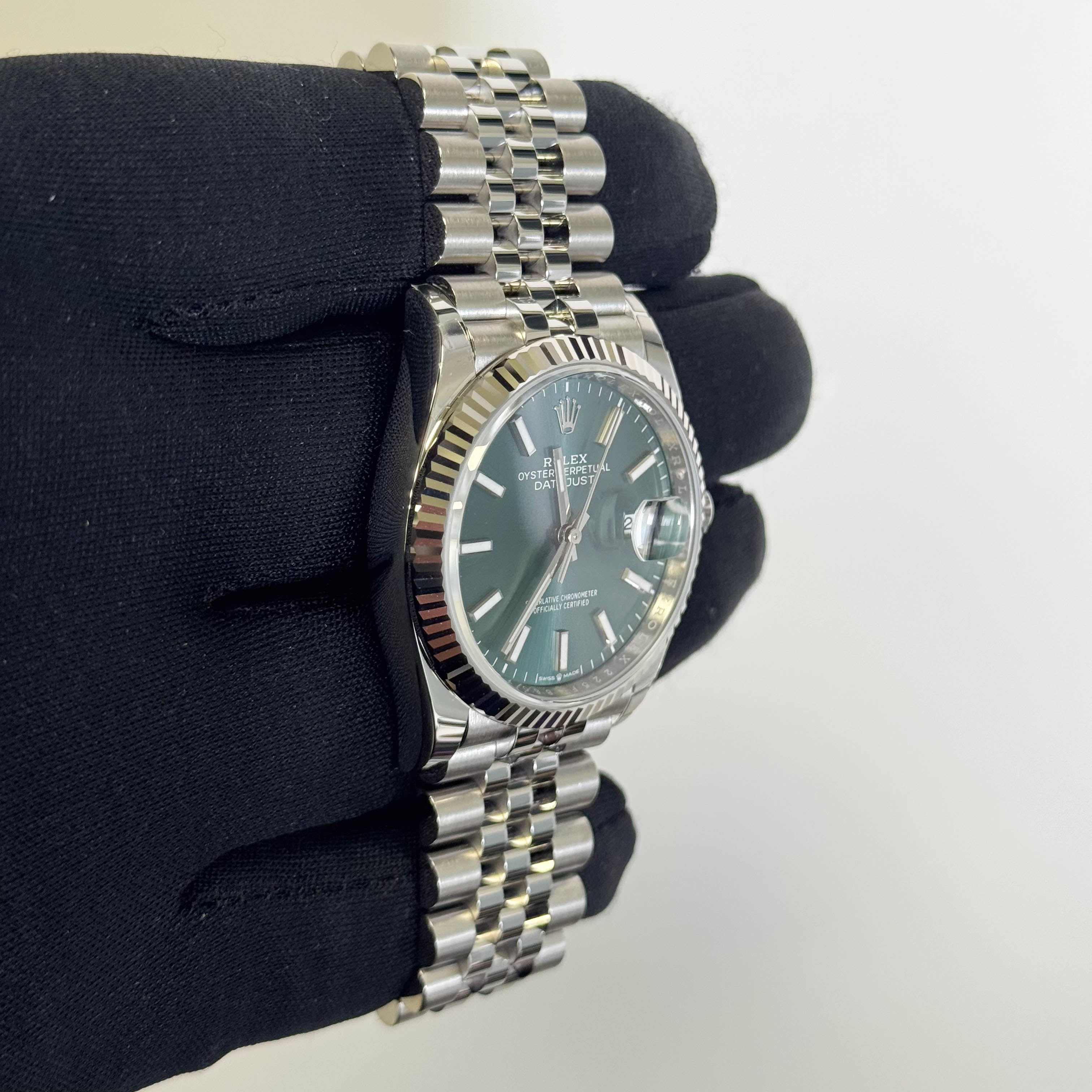 Rolex Datejust 36mm Mint Green Dial Watch Ref# 126234 - Happy Jewelers Fine Jewelry Lifetime Warranty