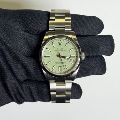 Rolex Oyster Perpetual 41mm Pistachio Dial Watch Ref# 134300 - Happy Jewelers Fine Jewelry Lifetime Warranty