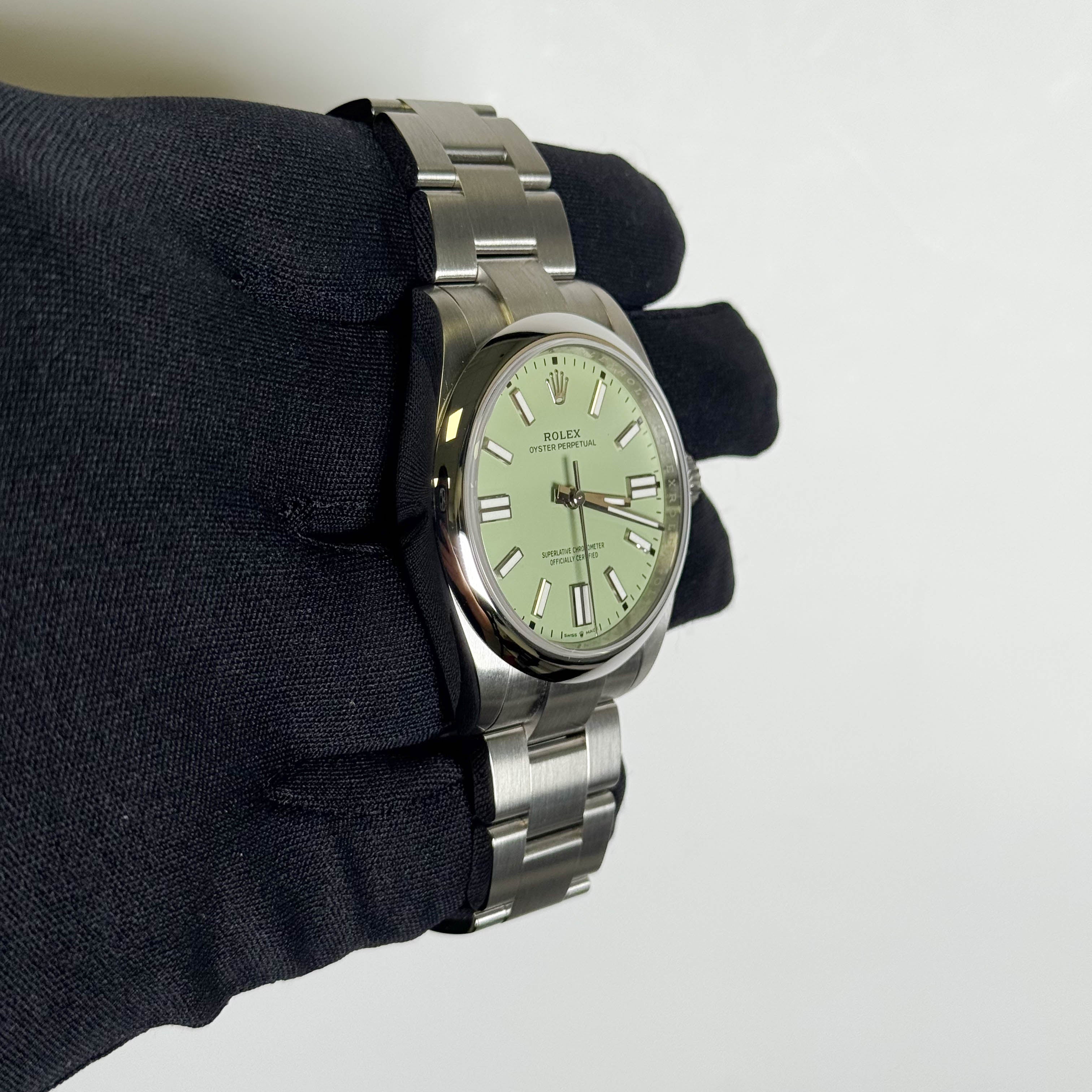 Rolex Oyster Perpetual 41mm Pistachio Dial Watch Ref# 134300 - Happy Jewelers Fine Jewelry Lifetime Warranty