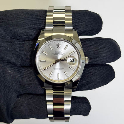 Rolex Datejust 41mm Silver Dial Watch Ref# 126300 - Happy Jewelers Fine Jewelry Lifetime Warranty
