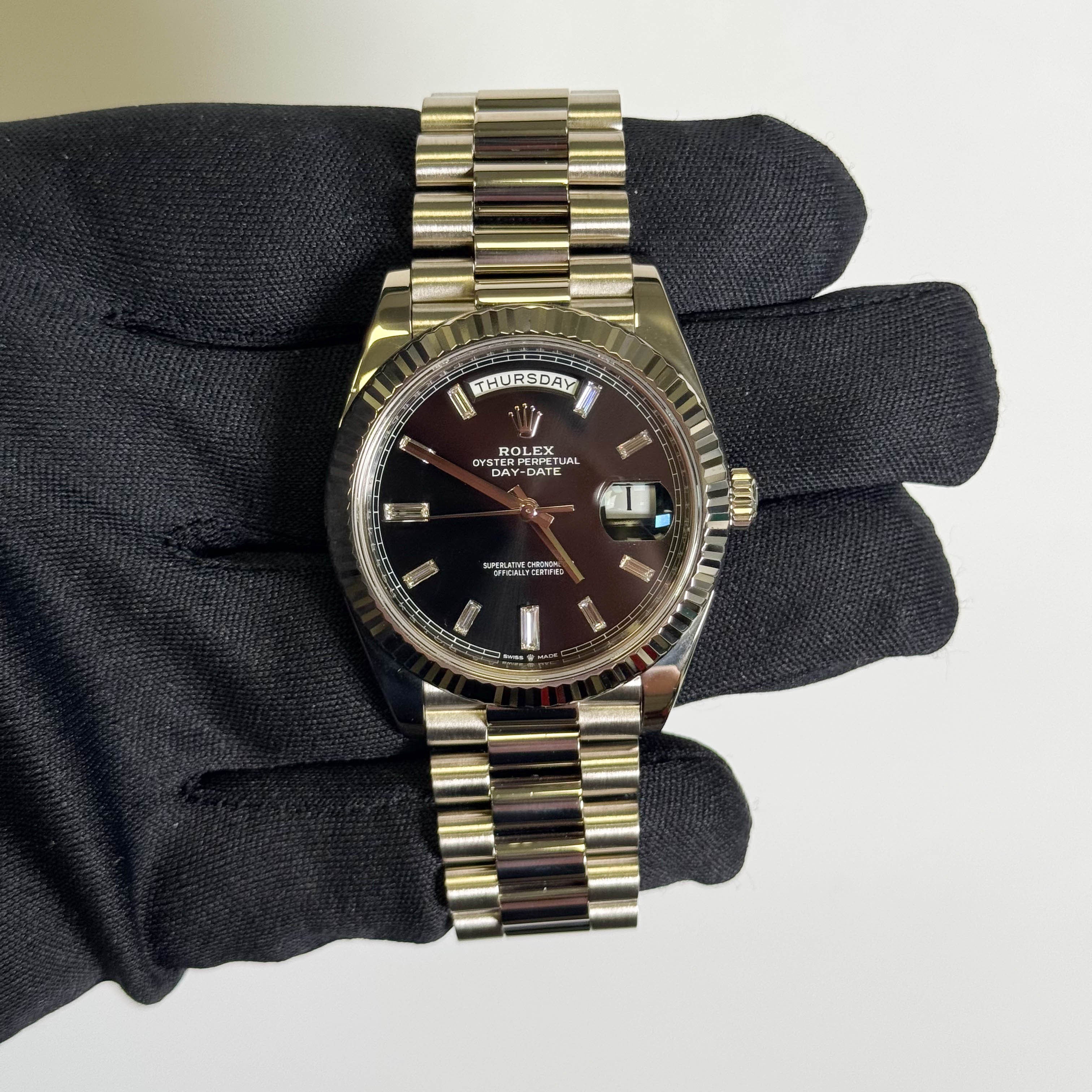 Rolex Day-Date 40mm Black Dial Watch Ref# 228239 - Happy Jewelers Fine Jewelry Lifetime Warranty