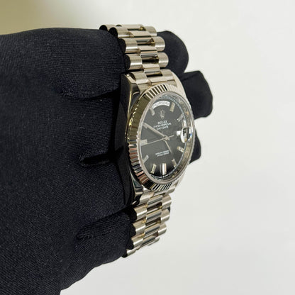 Rolex Day-Date 40mm Black Dial Watch Ref# 228239 - Happy Jewelers Fine Jewelry Lifetime Warranty