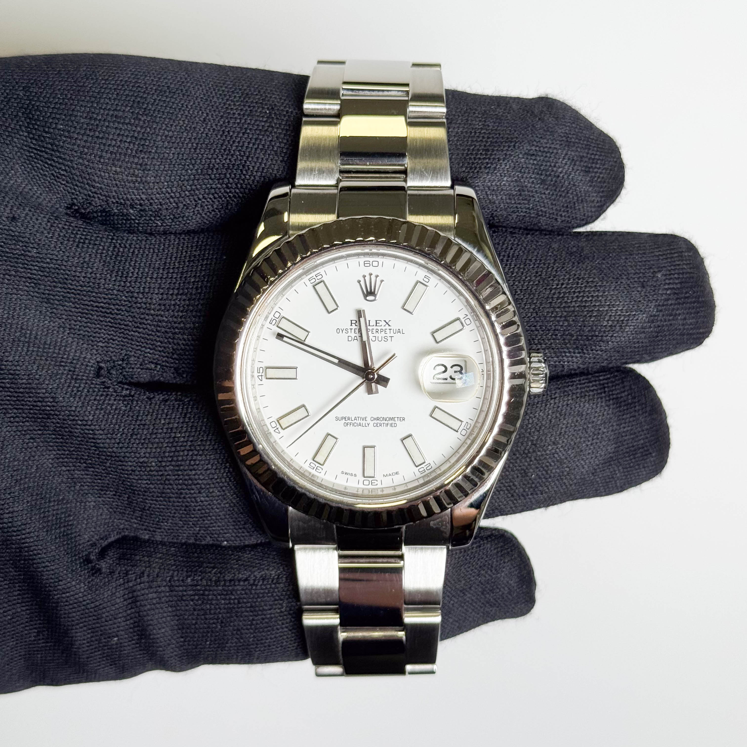 Rolex Datejust 41mm White Dial Watch Ref# 116334 - Happy Jewelers Fine Jewelry Lifetime Warranty