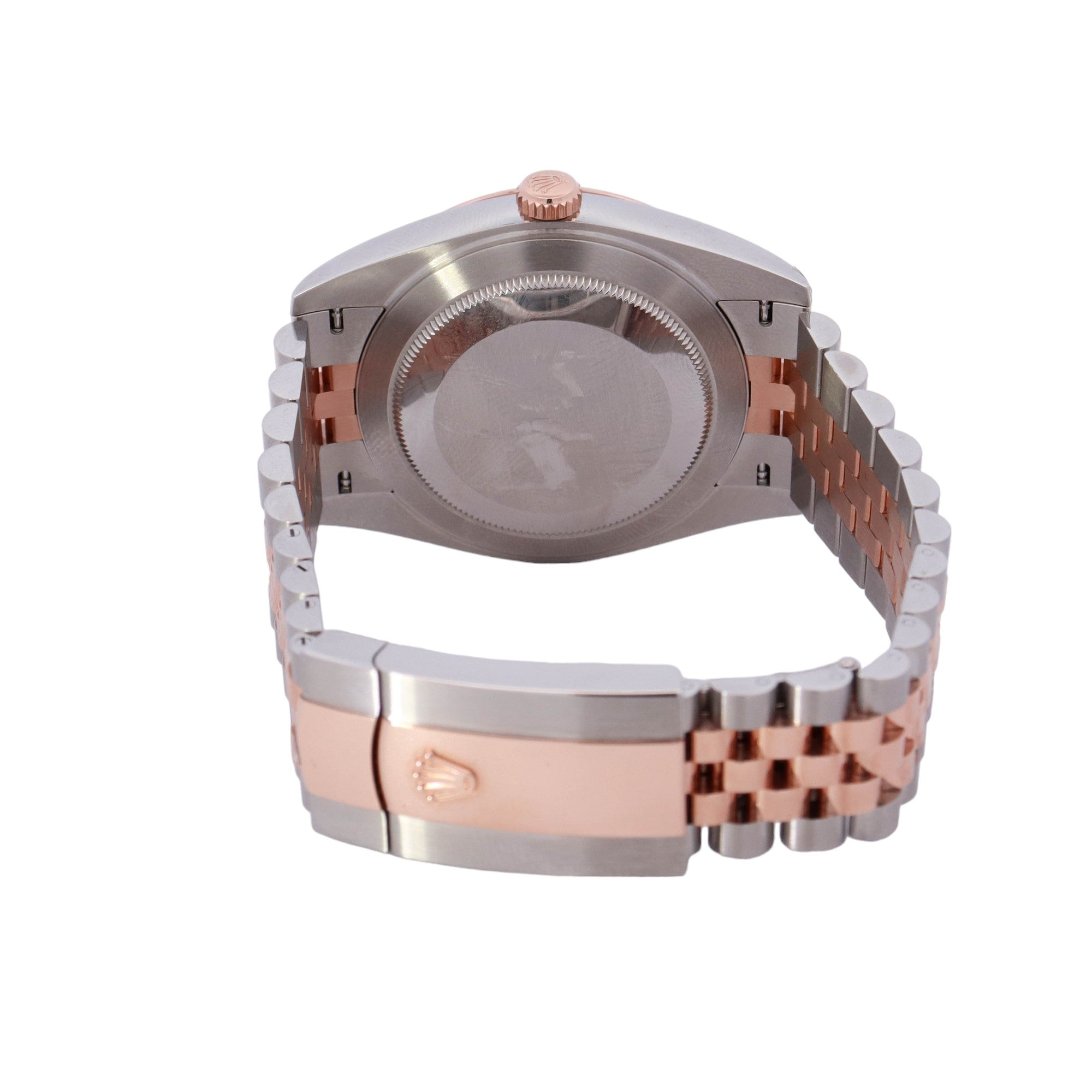 Rolex Datejust Two-Tone Stainless Steel & Rose Gold 41mm Rhodium Motif Stick Dial Watch Reference# 126331 - Happy Jewelers Fine Jewelry Lifetime Warranty