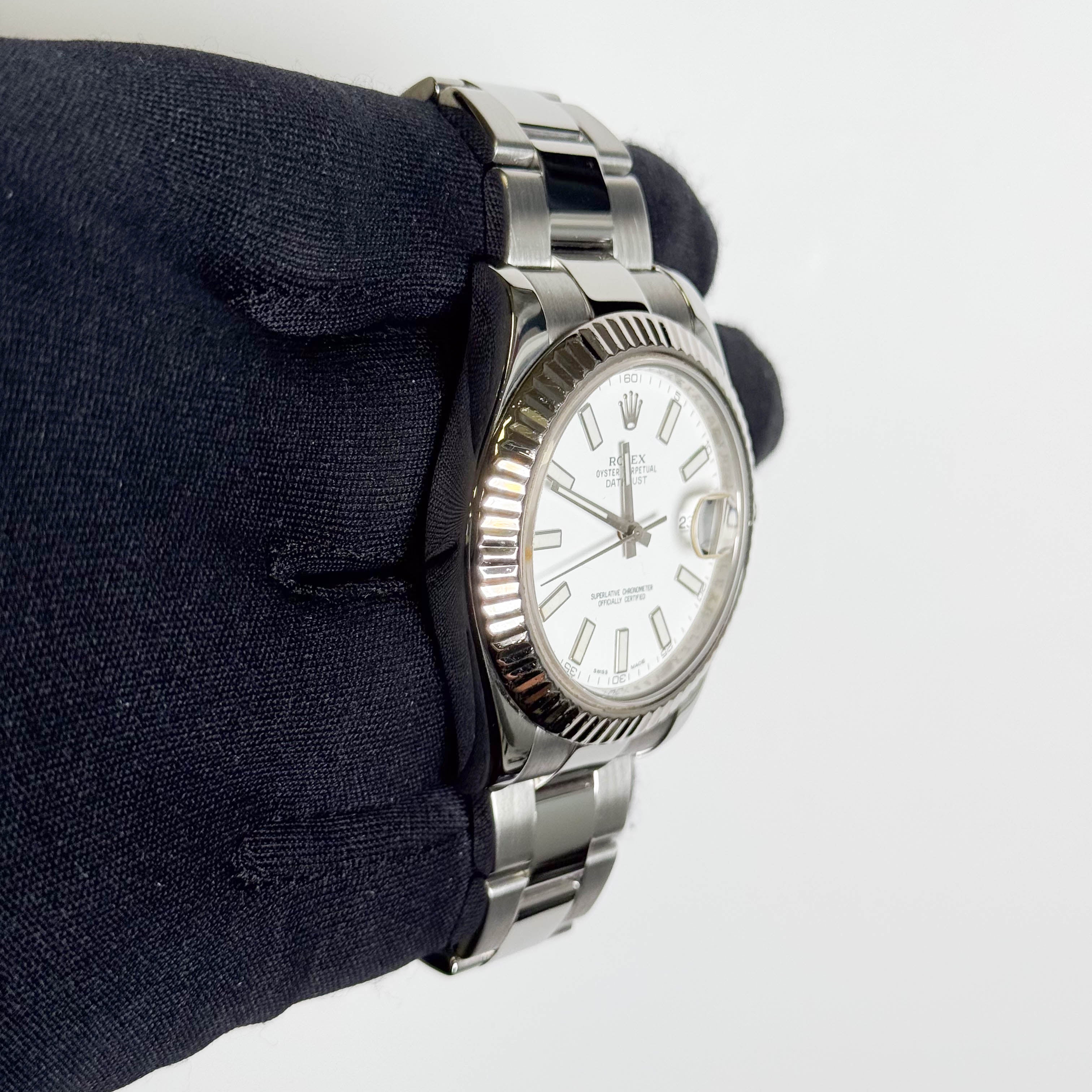 Rolex Datejust 41mm White Dial Watch Ref# 116334 - Happy Jewelers Fine Jewelry Lifetime Warranty