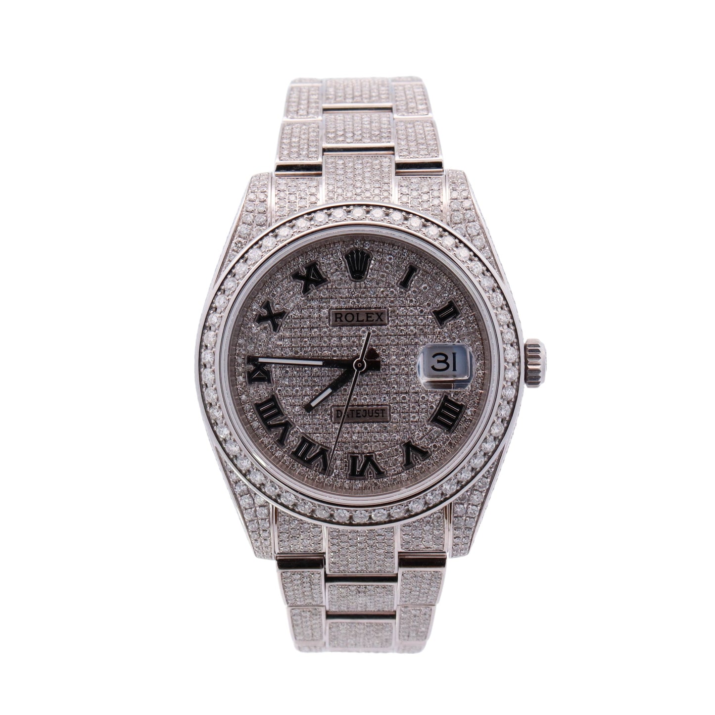 Rolex oyster perpetual on sale datejust iced out