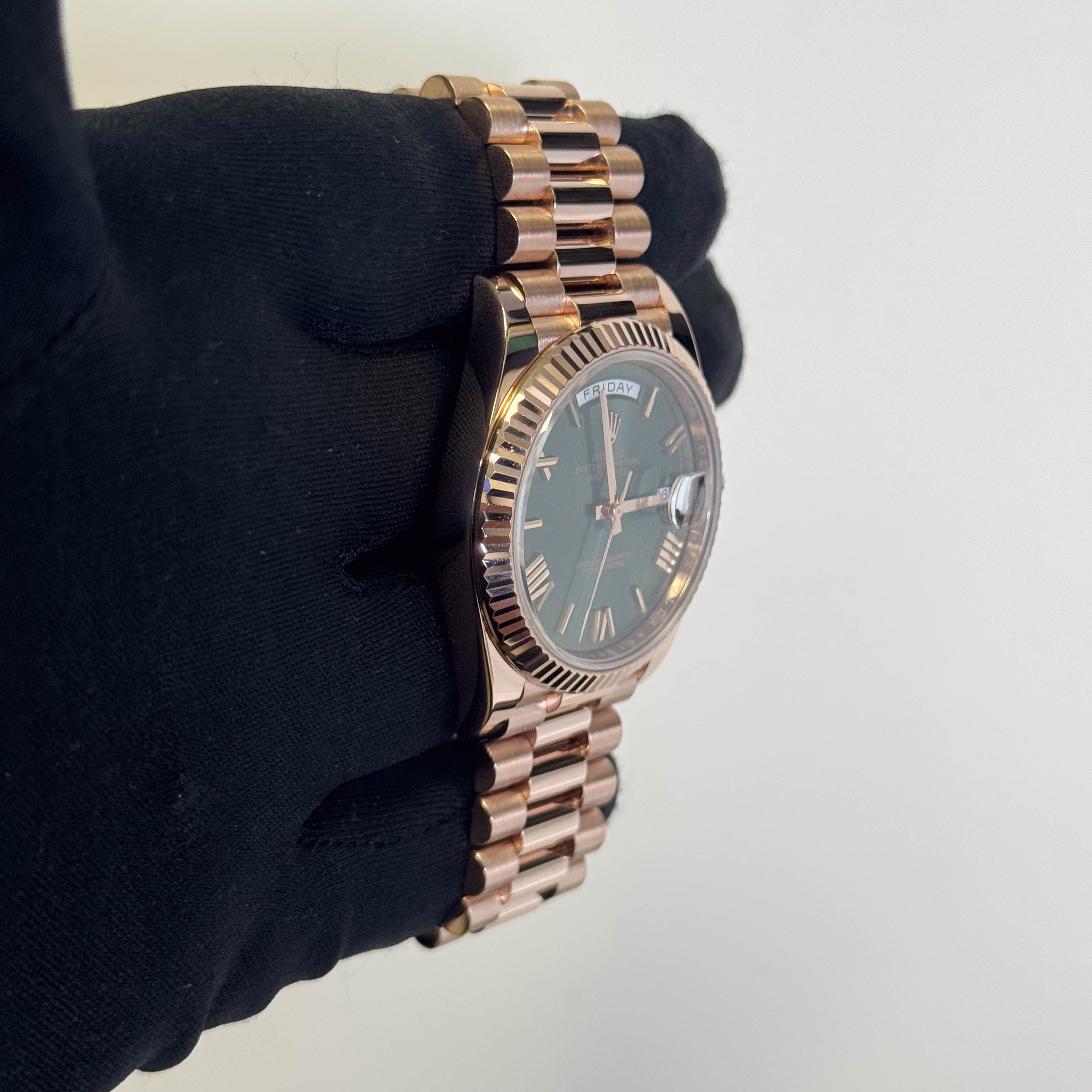 Rolex Day-Date 40mm Olive Dial Watch Ref# 228235