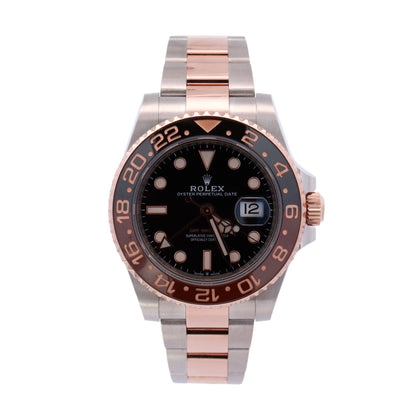 Rolex GMT Master II TT Stainless Steel & Rose Gold 40mm Black Dot Dial Watch Reference #: 126711CHNR - Happy Jewelers Fine Jewelry Lifetime Warranty