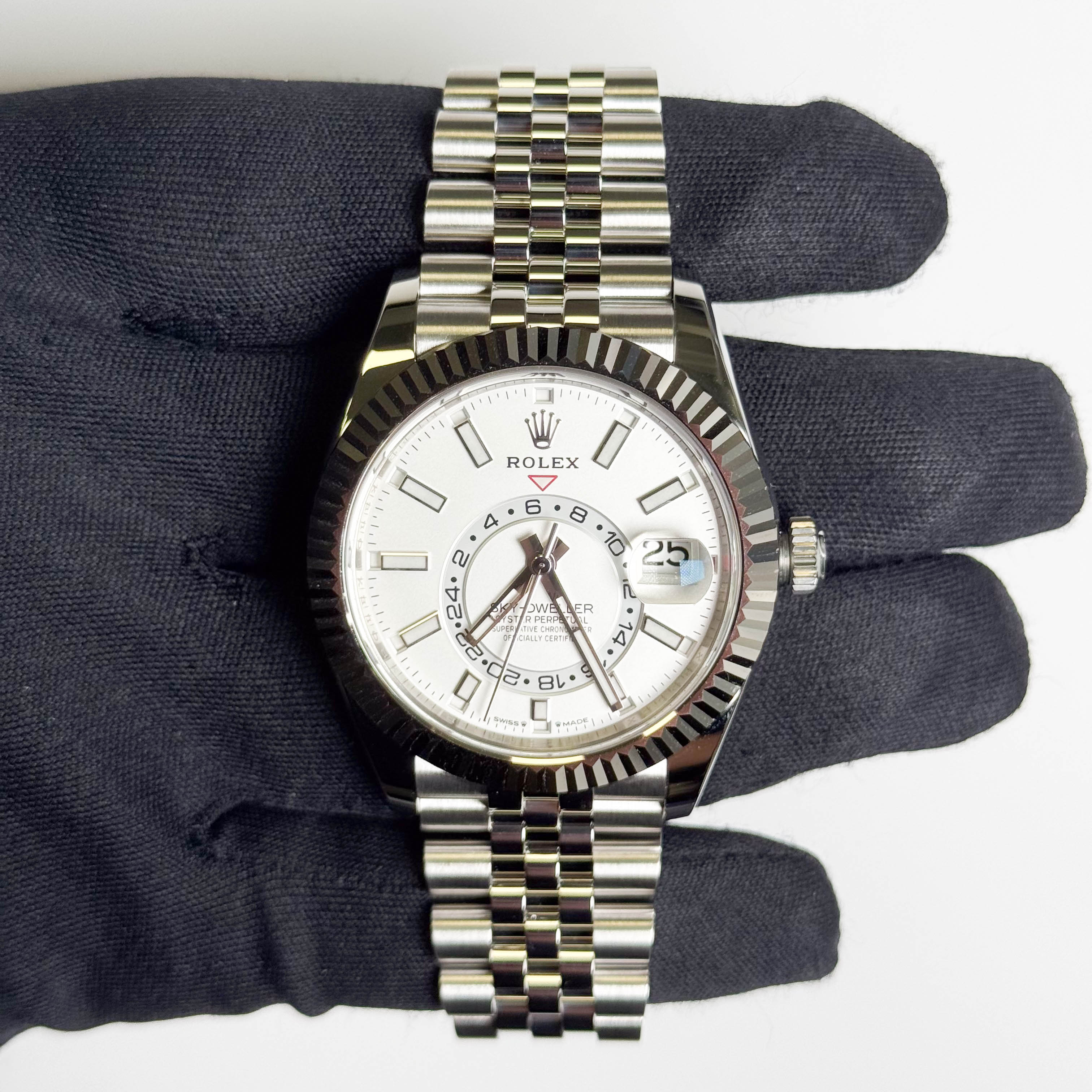 Rolex Sky-Dweller 42mm White Dial Watch Ref# 336934 - Happy Jewelers Fine Jewelry Lifetime Warranty