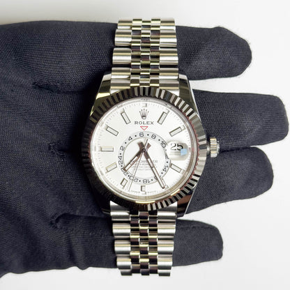Rolex Sky-Dweller 42mm White Dial Watch Ref# 336934 - Happy Jewelers Fine Jewelry Lifetime Warranty