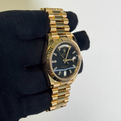 Rolex Day-Date 40mm Onyx Dial Watch Ref# 228238