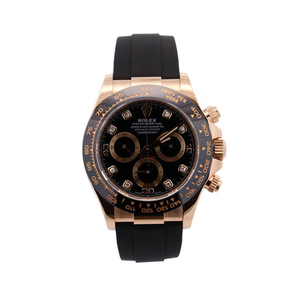 Rolex Daytona 40mm Yellow Gold Black Diamond Dial Watch Reference #: 116518LN - Happy Jewelers Fine Jewelry Lifetime Warranty