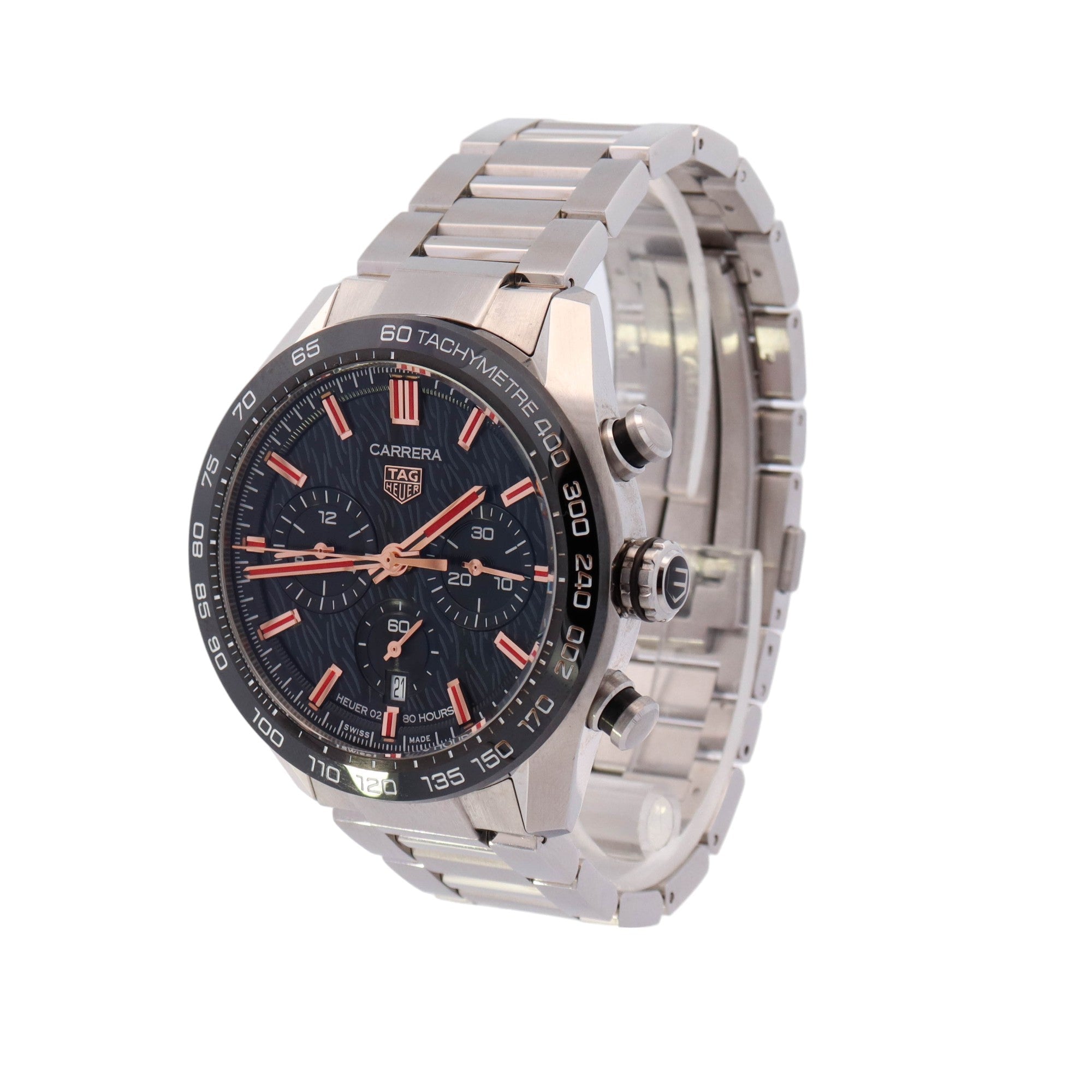 Tag Heuer Carrera "Year Of The Rabbit"  44mm Stainless Steel Black Stick Dial Watch Reference# CBN2A1L.FC6521 - Happy Jewelers Fine Jewelry Lifetime Warranty