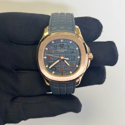 Patek Philippe Aquanuat 38.8mm Blue Dial Watch Ref# 5269R-001