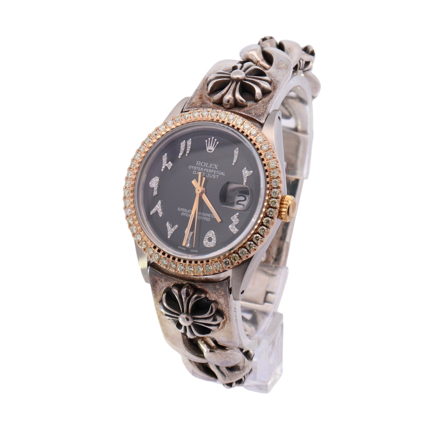 Rolex Datejust Stainless Steel 36mm Custom Arabic Diamond Dial Watch Reference# 1601 - Happy Jewelers Fine Jewelry Lifetime Warranty