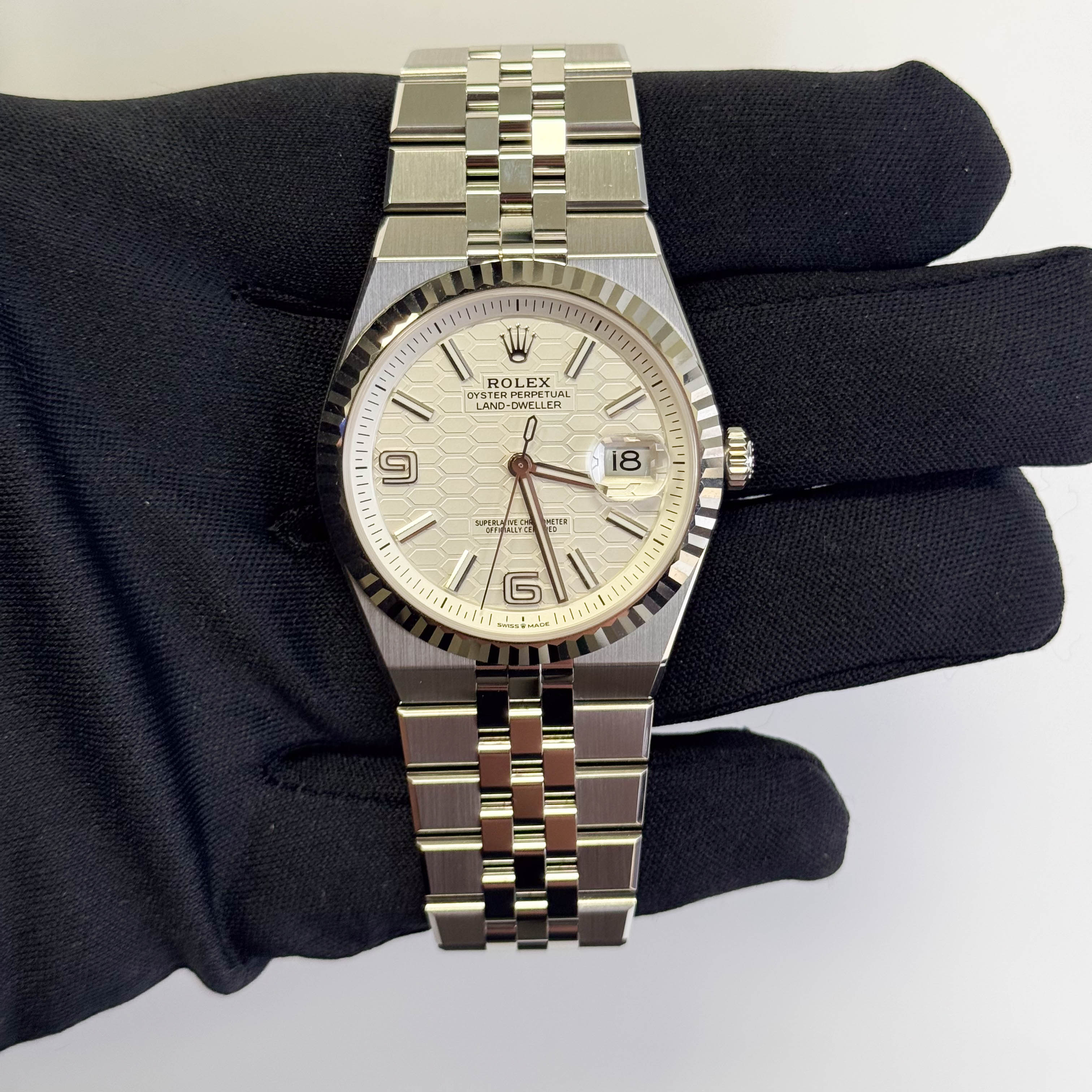 Rolex Land-Dweller 40mm White Dial Watch Ref # 127334 - Happy Jewelers Fine Jewelry Lifetime Warranty