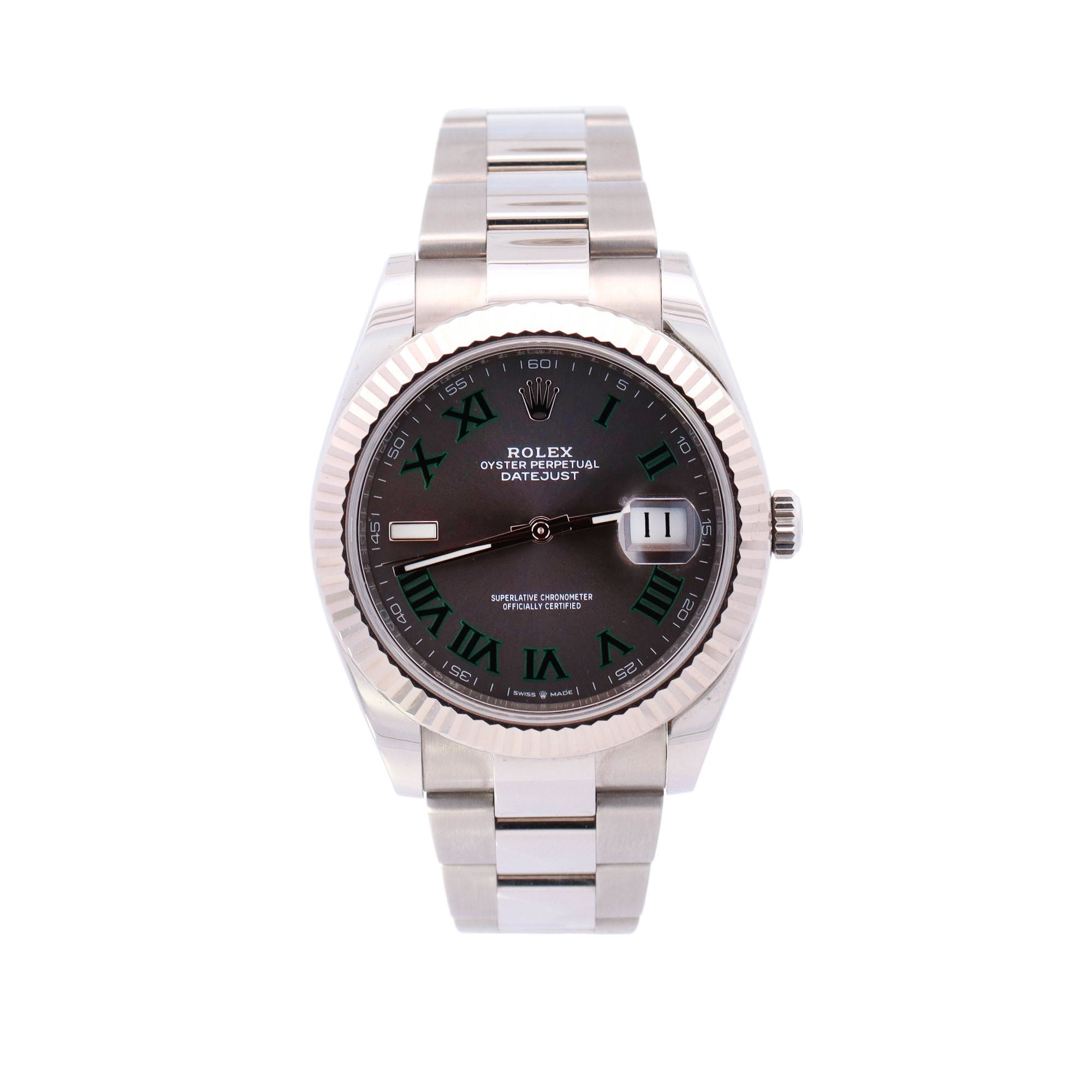 Rolex Datejust Stainless Steel 41mm Roman Wimbledon Dial Watch Reference# 126334 - Happy Jewelers Fine Jewelry Lifetime Warranty