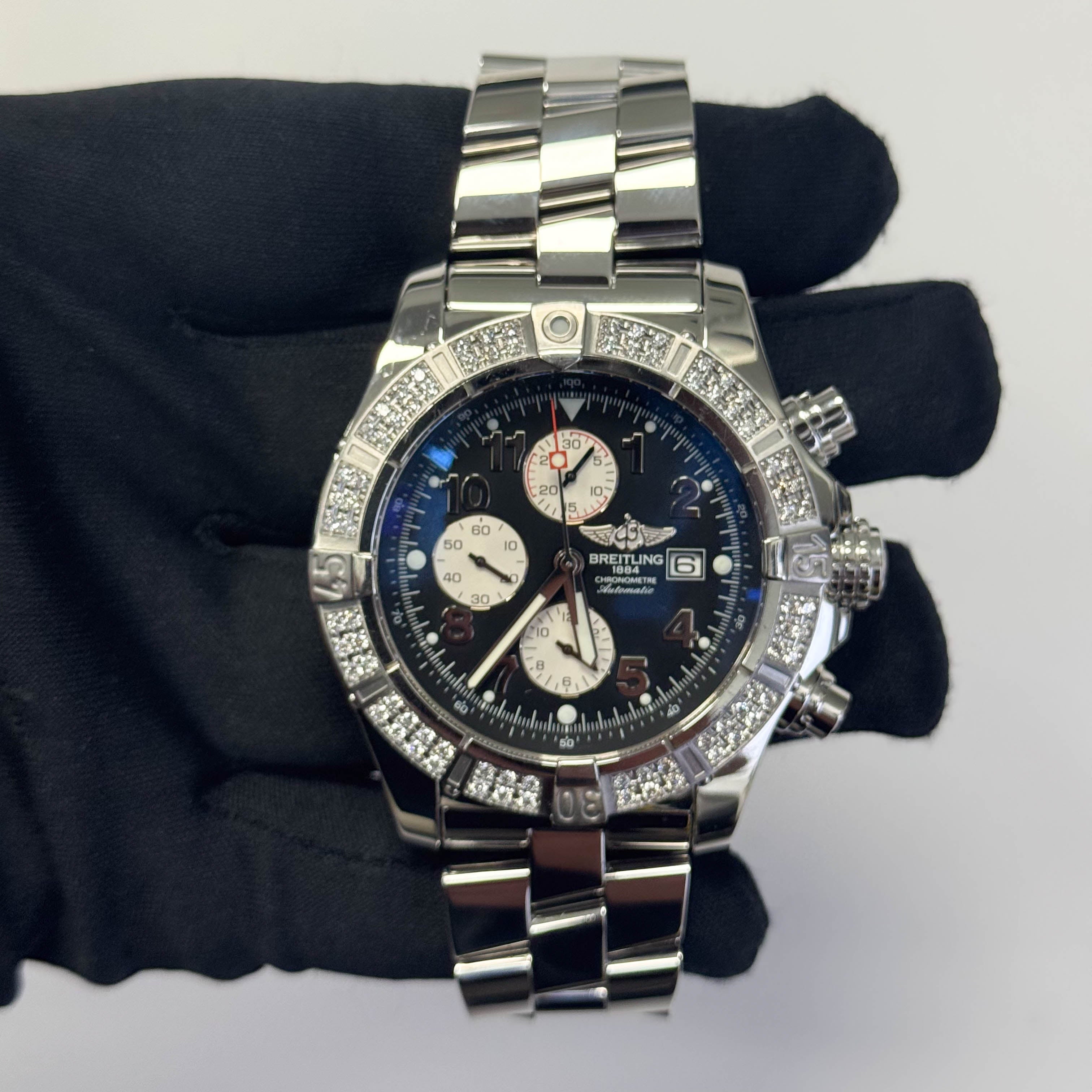 Breitling Super Avenger 48mm Black Dial Watch Ref# A13370